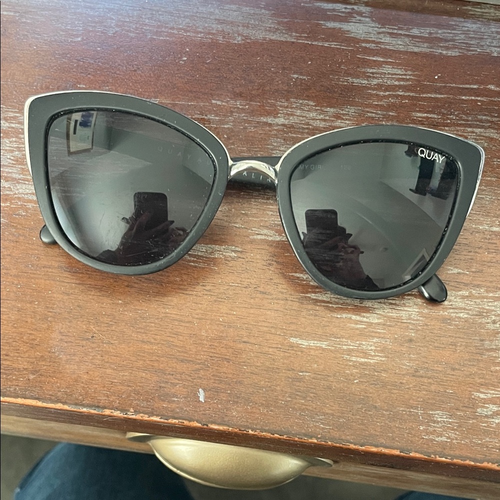 Quay Australia My Girl Black Cat-Eye Sunglasses